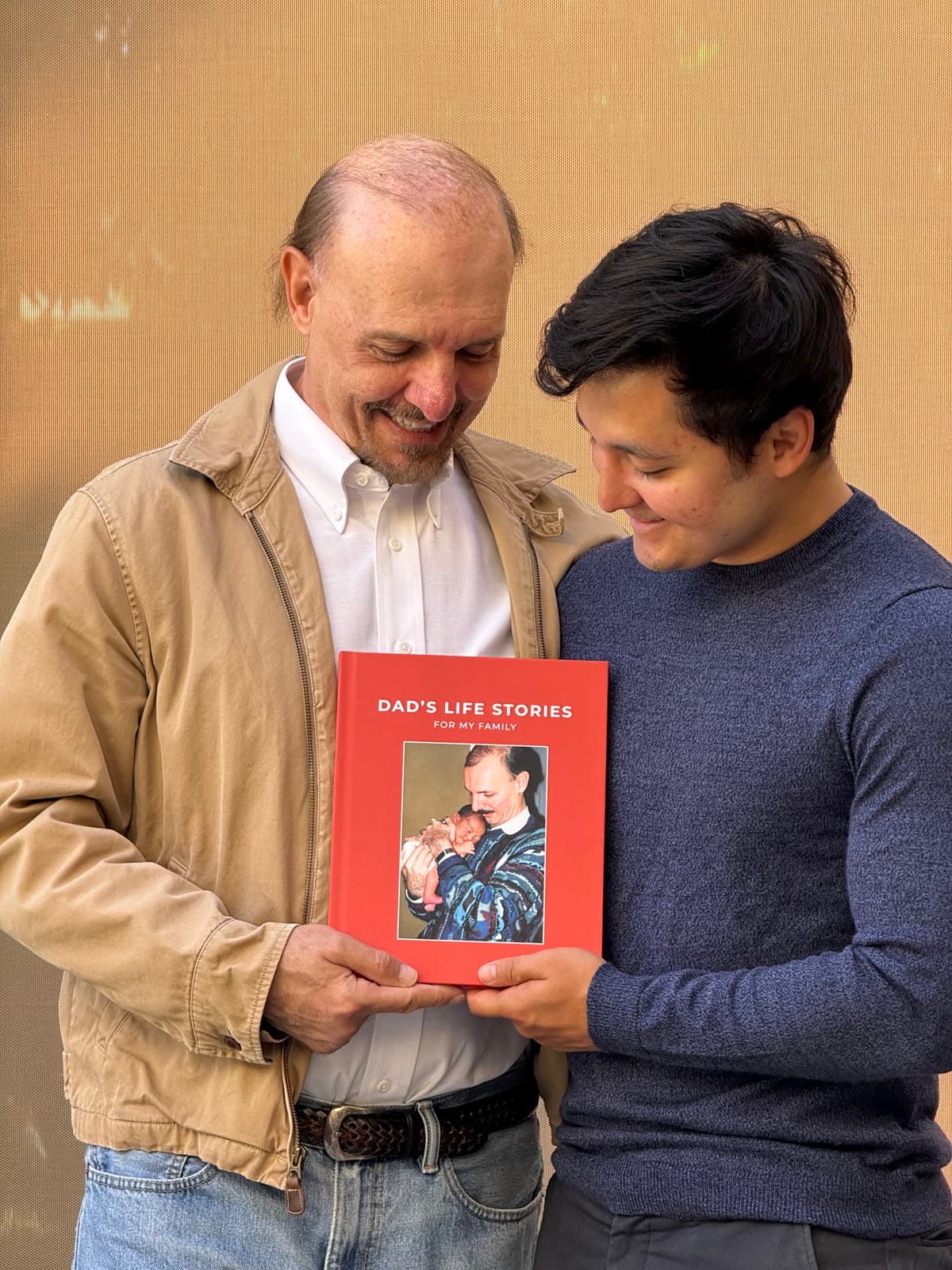 Daniel Papp and Arnold Papp holding a finished My Stories Matter memoir